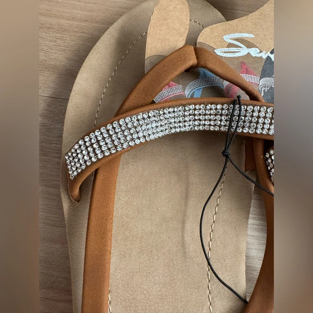 Seven7 Bondi Caramel Rhinestone Women's Sandals